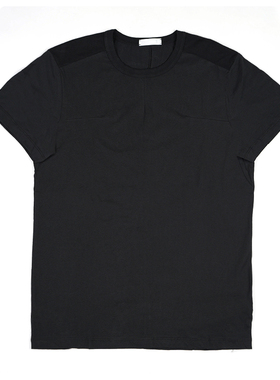 CELL AGING 压线罗纹拼接短袖T恤