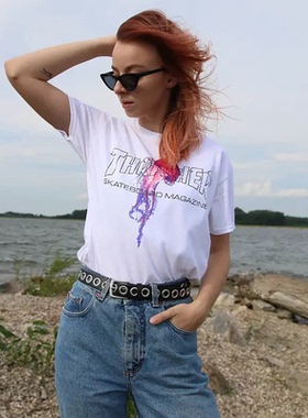 现货 潮玩艺 THRASHER ATLANTIC DRIFT 水母印花logo限定短袖T恤