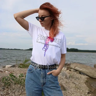 潮玩艺 水母印花logo限定短袖 THRASHER DRIFT T恤 ATLANTIC 现货