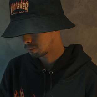 潮玩艺 HAT THRASHER BUCKET 火焰logo印花遮阳渔夫帽 FLAME 现货