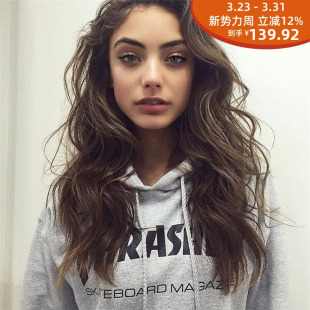 字母灰色连帽卫衣 加绒帽衫 HOODIE滑板经典 王一博同款 款 THRASHER