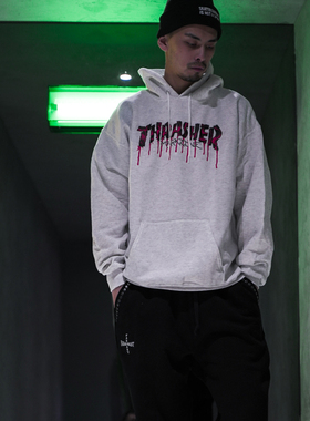 THRASHER 印花连帽衫 BLOOD DRIP HOOD 滑板卫衣