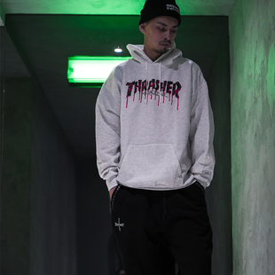 HOOD THRASHER DRIP BLOOD 滑板卫衣 印花连帽衫