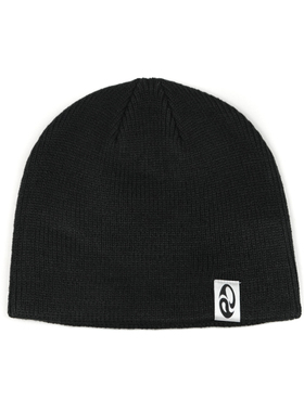 EGO FETCH 纯色LOGO针织帽 BLACK LOGO BEANIE
