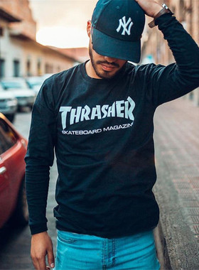现货 潮玩艺 THRASHER 经典内搭滑板街头美版男女上衣长袖纯棉T恤