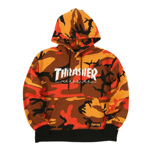 HOODIE ROTHCO 联名印花帽衫 滑板连帽卫衣 日版 THRASHER