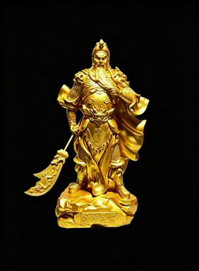 关公神像摆件家用招财客厅办公室供奉武财神关二爷像公司店铺开业