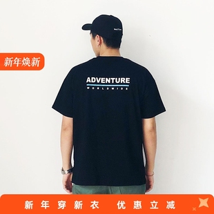 日系韩国印花国潮休闲落肩宽松短袖 夏季 T恤男TEE ins RADIUM潮牌