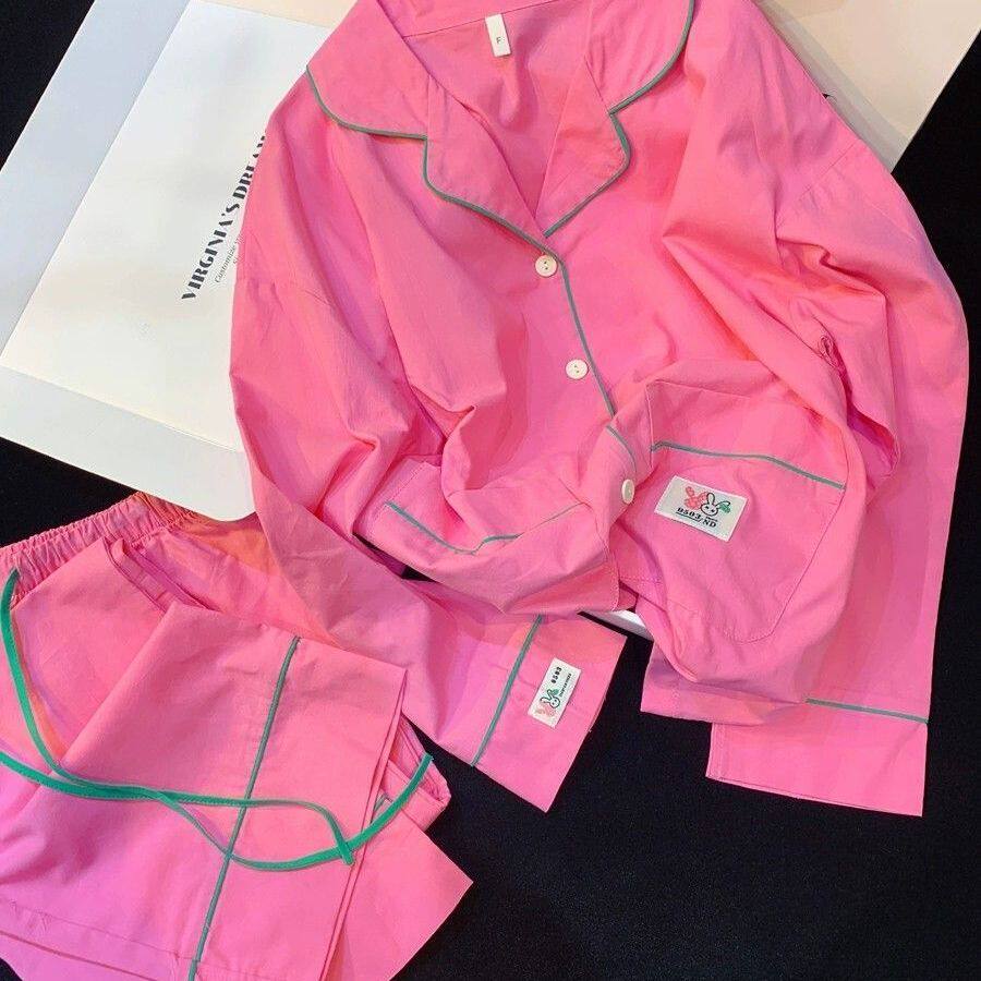 睡衣女款春秋季新款多巴胺家居服