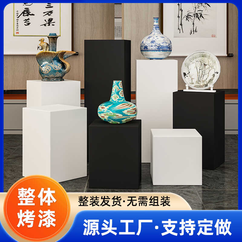 烤漆展示柜展厅展会木制烤漆模特白色底座商业陈列展柜展会展示台 商业/办公家具 展示地台/底座 原图主图