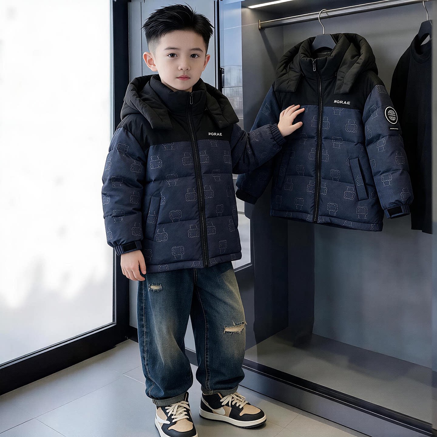 儿童羽绒服男女童中长款2026新款中大童韩版加厚户外冬季童装外套