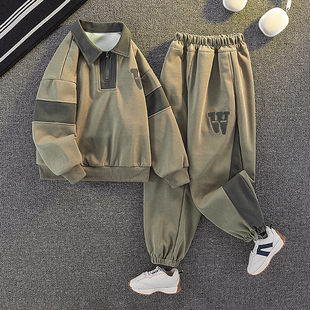 5男童春装卫衣套装潮牌6儿童装10洋气运动服13春秋15岁春季男孩潮