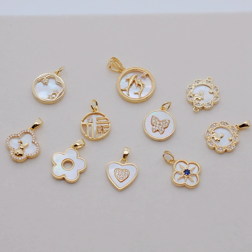 Позолоченные натуральные аксессуары, подвеска, аксессуар, ожерелье ручной работы, 14 карат, золотой цвет