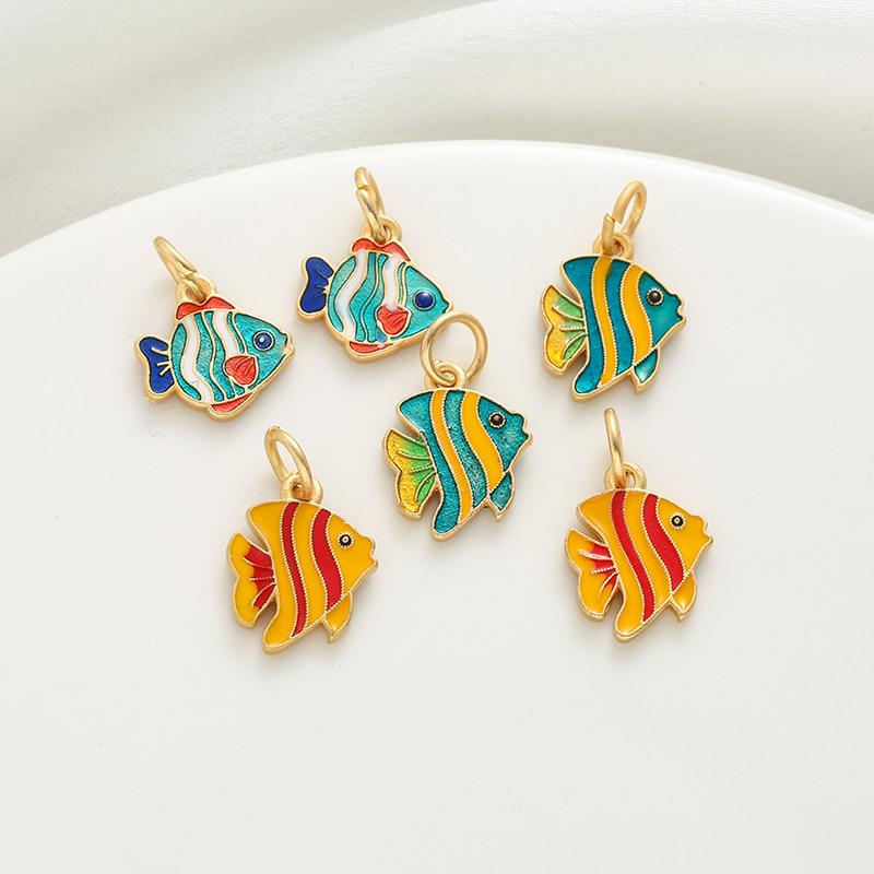 古法包金镀金滴油彩色小丑鱼可爱小金鱼diy手工串珠手链挂饰吊坠,饰品/流行首饰/时尚饰品新,其他DIY饰品配件,淘宝优惠券,粉丝福利购,淘宝优惠卷