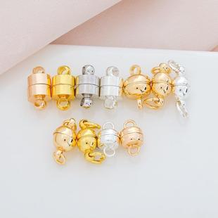 14K包金镀金镀银保色古法金磁铁扣吸扣diy手工串珠手链项链连接扣