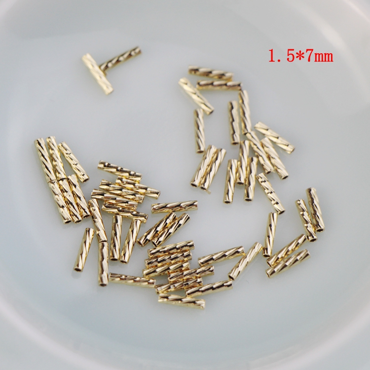 优质14K包金保色饰品配件材料批花直管1.5*7mm自制diy手工百搭