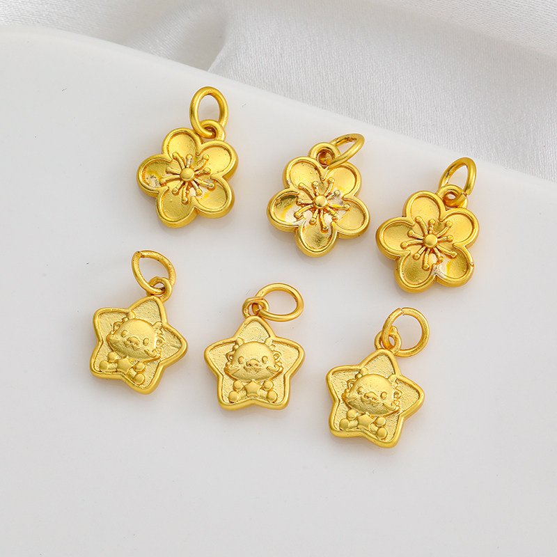 古法包金镀金桃花五角星小熊吊坠diy手工串珠手链手串挂饰材料,饰品/流行首饰/时尚饰品新,其他DIY饰品配件,淘宝优惠券,粉丝福利购,淘宝优惠卷