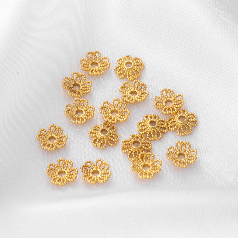 铜包金镀金保色古法花托珠托