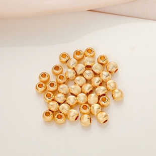 14K包金镀金保色批花猫眼珠子隔珠散珠diy手工串珠手链项链配珠