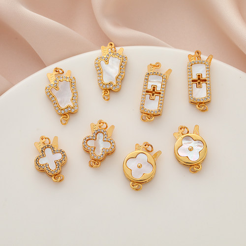 临兰古法贝壳锆石插扣