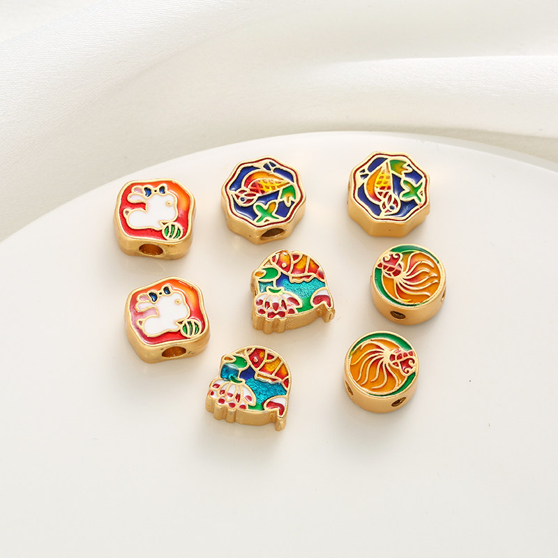 古法包金镀金保色滴油景泰蓝复古风隔珠配饰diy手工串珠手链配件,饰品/流行首饰/时尚饰品新,其他DIY饰品配件,淘宝优惠券,粉丝福利购,淘宝优惠卷