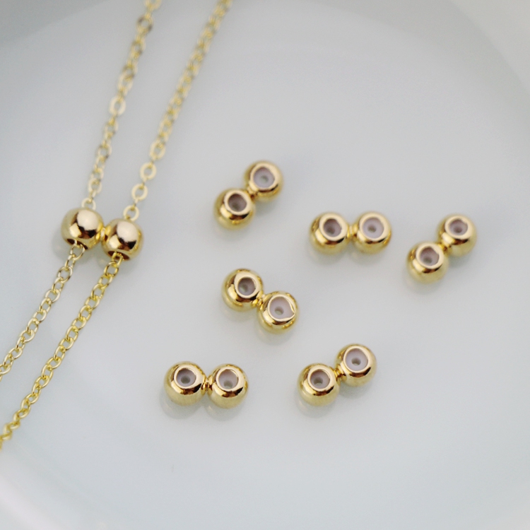 diy14k包金连体硅胶自制定位珠