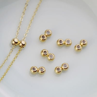 diy14k包金连体硅胶自制定位珠