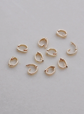 14K包金镀金保色D字开口卡扣diy饰品配件自制手链项链吊坠扣