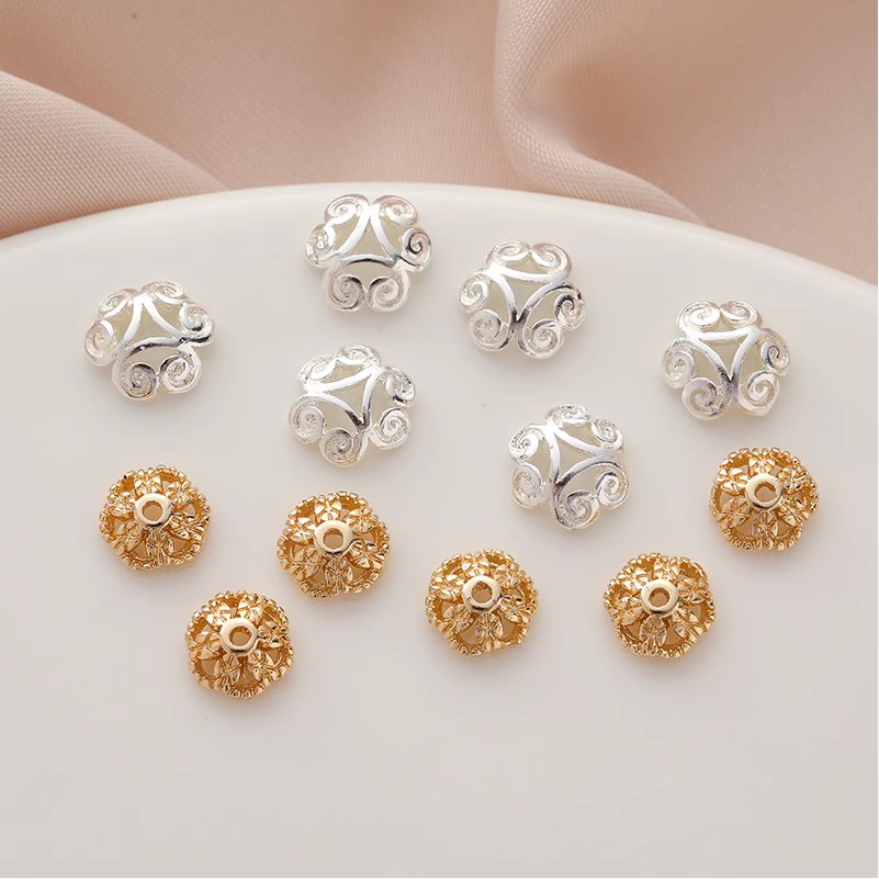 临兰铜包金镀金保色花托珠托