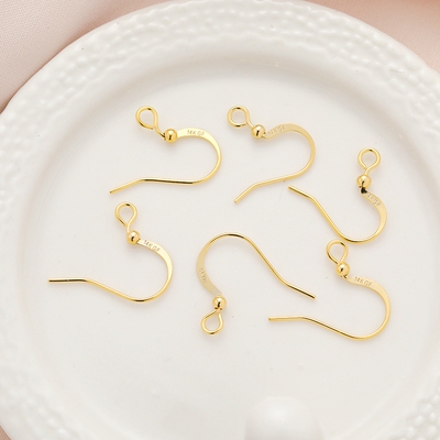 临兰铜包金镀金保色14KGF耳钩