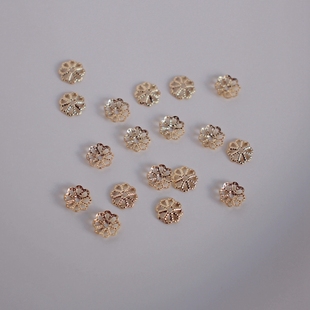 14K包金镀浅金保色镂空花托花帽6mm自制diy手工饰品串珠配件材料
