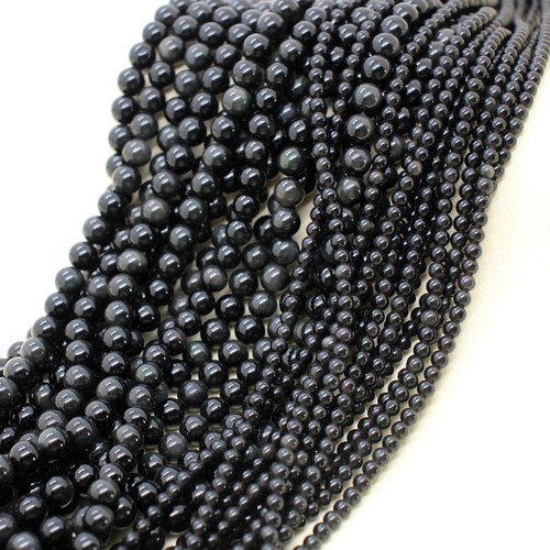 临兰黑曜石圆珠散珠隔珠天然石