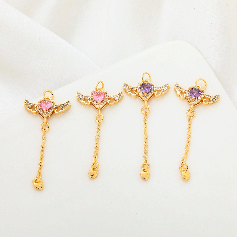 临兰铜包金镀金锆石流苏吊坠挂饰