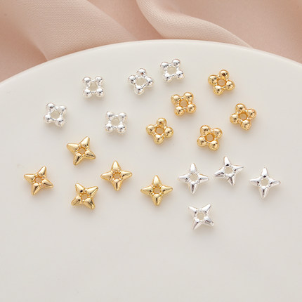 14K包金镀金保色四角圆角隔珠隔片diy手工串珠自制手链项链耳饰