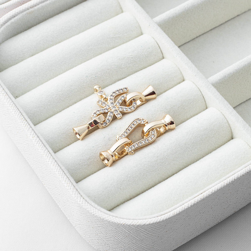 临兰锆石卡扣珍珠项链链接扣