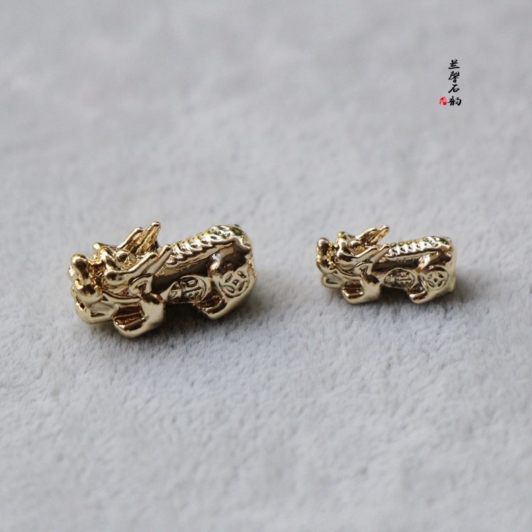 14K包金保色浅金貔貅 招财纳福 手链制作 diy 手工饰品配件材料,饰品/流行首饰/时尚饰品新,其他DIY饰品配件,淘宝优惠券,粉丝福利购,淘宝优惠卷