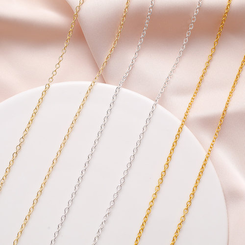 临兰压纹扁0字散链条保色包金