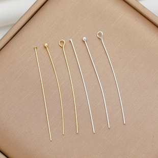 铜镀金平头圆头球针9字针耳钩耳环耳坠耳饰diy手工饰品配件材料