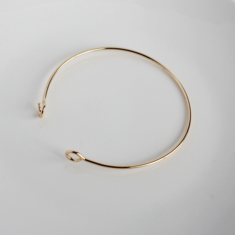 镀金开口珍珠绕线手镯