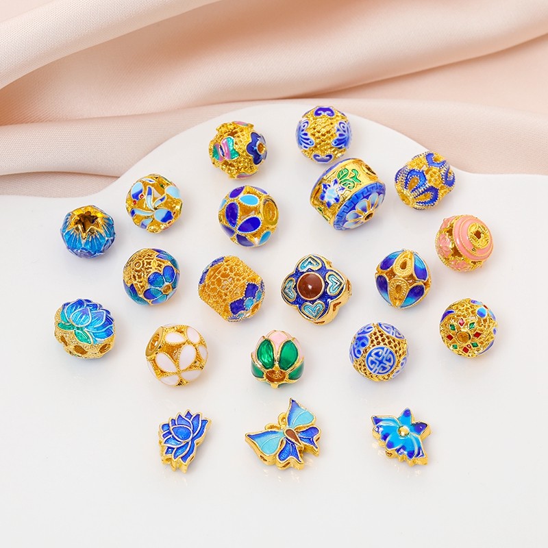 铜镀金高保色滴油景泰蓝珐琅彩烧蓝镂空隔珠配珠diy手工串珠配饰,饰品/流行首饰/时尚饰品新,其他DIY饰品配件,淘宝优惠券,粉丝福利购,淘宝优惠卷