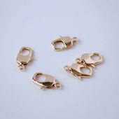 14K包金铜镀金保色长方形弹簧龙虾扣diy自制串珠手链饰品链接配件