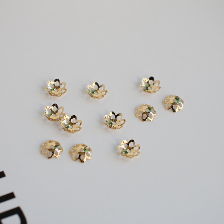 diy包金镂空手串耳饰花帽