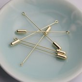 14K包金镀金保色简约款 硅胶塞一字胸针diy自制手工饰品配件材料