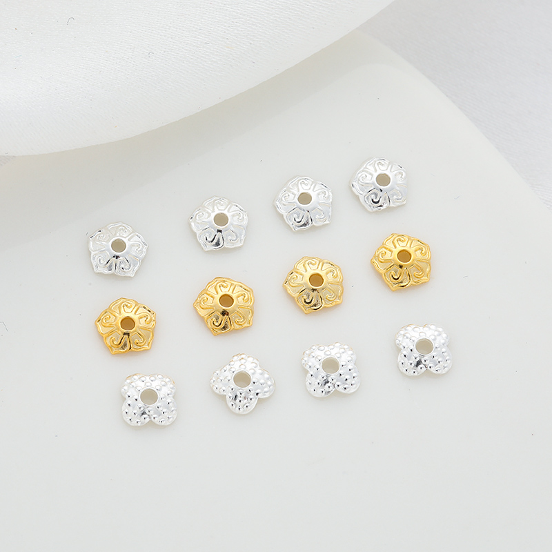 临兰925银镀金电镀黄金精致花托