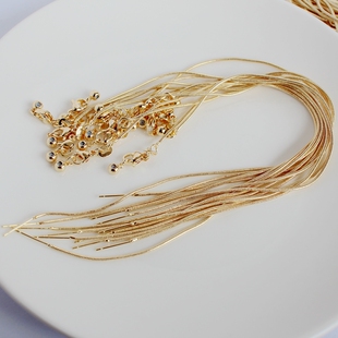 14K包金链镀金保色硅胶蛇骨链调节diy手工半成品材料串珠手链