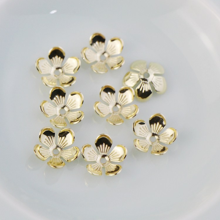 铜包14K浅金梅花珠托花托花帽11mm自制diy古风手工饰品配件材料,饰品/流行首饰/时尚饰品新,其他DIY饰品配件,淘宝优惠券,粉丝福利购,淘宝优惠卷