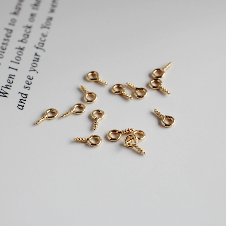 diy镀金螺丝珍珠吊饰羊角钉