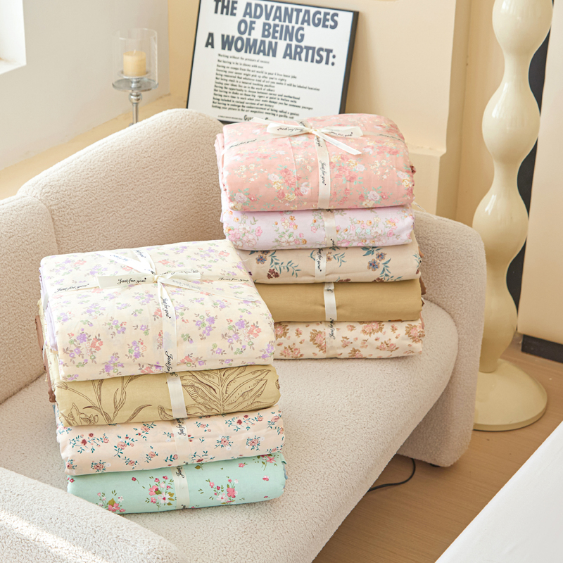 出口欧美 加厚100%全棉人字纹款被套四件套 纯棉简约床品套件