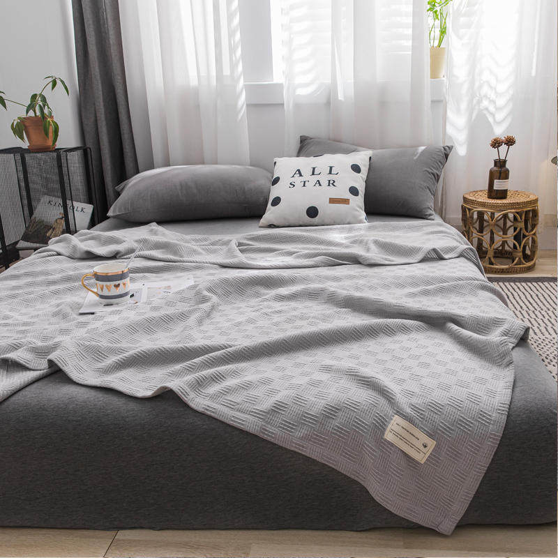 영국으로 수출 마지막 싱글 면 니트 타올 이불 순면 여름 얇은 에어컨 담요 싱글 거즈 커버 담요