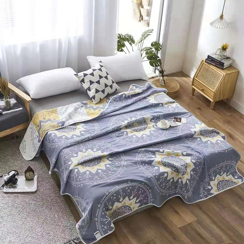 여름 쿨 상품 면 5겹 거즈 타올 퀼트 싱글 여름 타올 커버 담요 여름 쿨 퀼트 소파 낮잠 담요